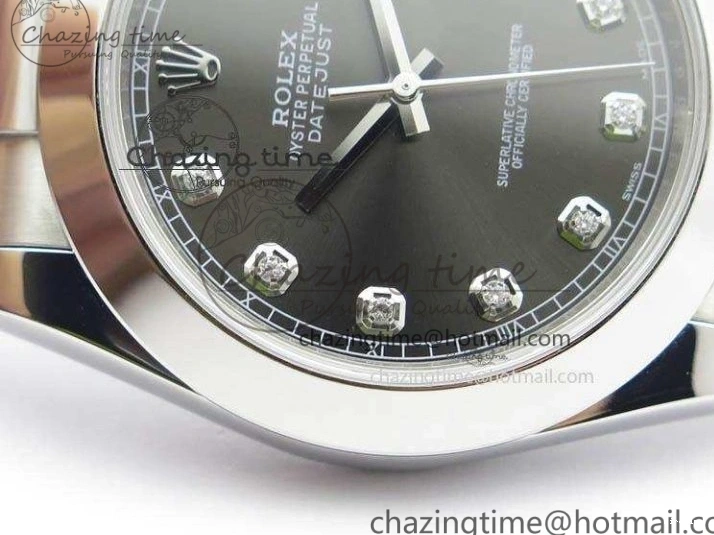 MiroTime 0515 Premium DateJust 41mm 126300 SS Noob 1:1 Best Edition Gray Dial Diam Markers On SS Bracelet A 3594